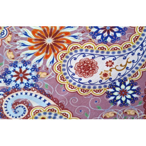 10cm Viscosejersey buntes Sommermuster PAISLEY ALTROSA (Grundpreis €10,00/m)